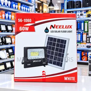 NEELUX 60W LED Solar Flood Light – IP66 Outdoor Security Light