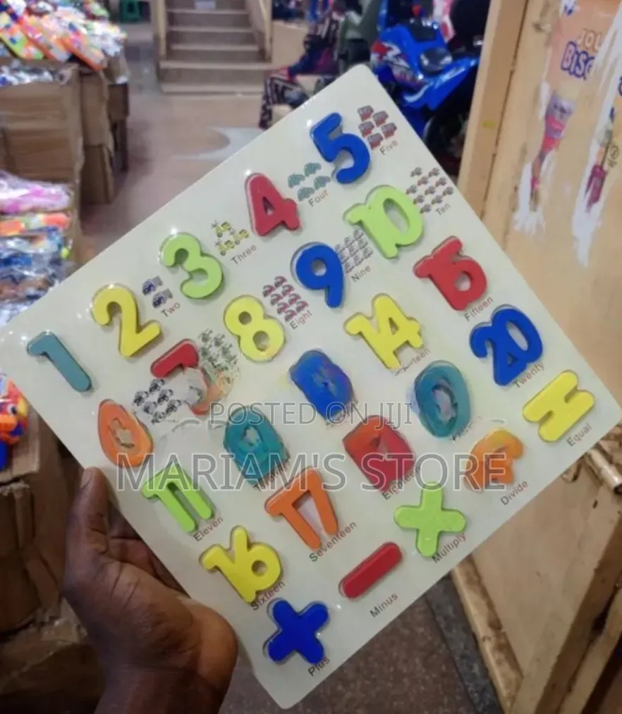 Wooden Number Puzzle Board