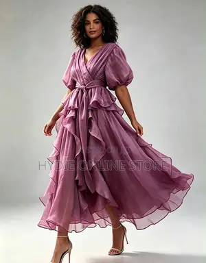 Elegant Coffee Brown Free-Size Dress – Comfortable & Versatile