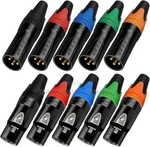 XLR 3-Pin Male XLR 3-Pin Female Gold-Plated Plug, Gold-Plated Copper