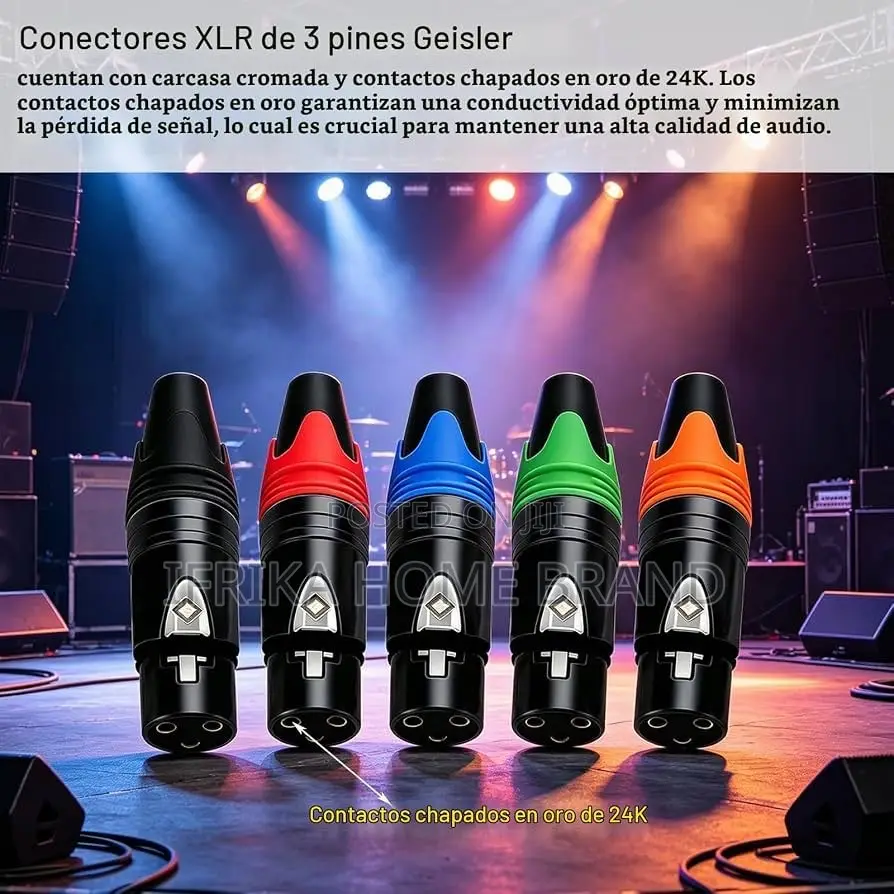 XLR 3-Pin Male XLR 3-Pin Female Gold-Plated Plug, Gold-Plated Copper