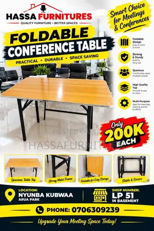Foldable Conference Table Wooden