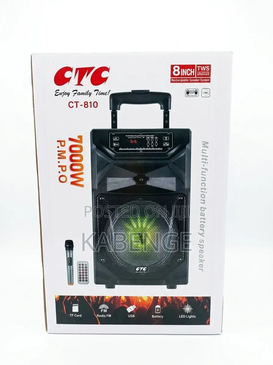 CTC CT-810 8-Inch Portable Rechargeable Speaker With Microphone