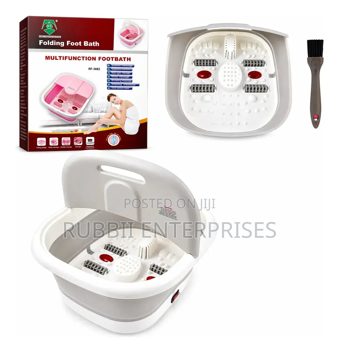 Multifunction Folding Foot Bath (Heating + Bubbles + Massage Rollers)