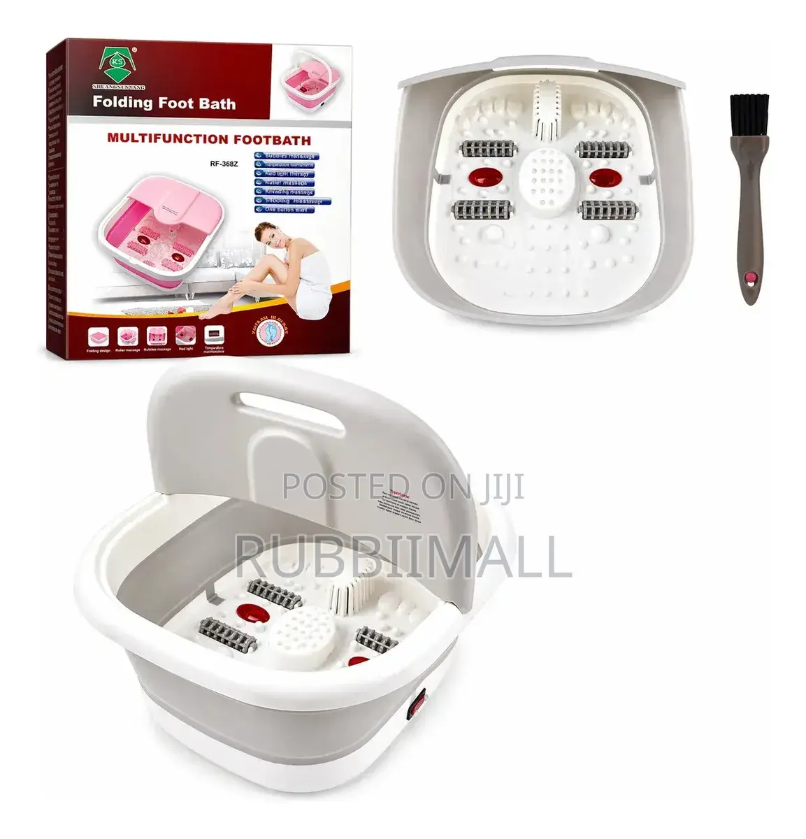 Multifunction Folding Foot Bath (Heating + Bubbles + Massage Rollers)