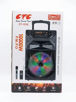 CTC CT-1210 12-Inch Portable Rechargeable Speaker With Microphone