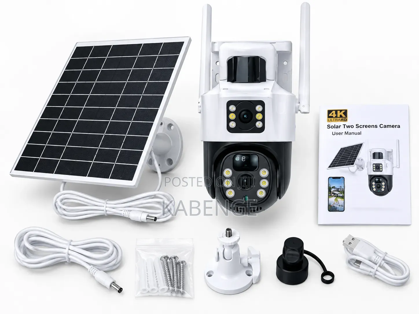 4K Ultra HD Dual-Lens Outdoor Solar Security Camera With PIR Motion
