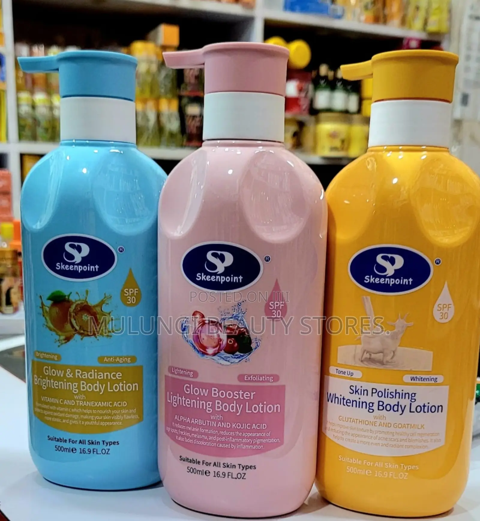Skeenpoint Body Lotions With SPF 30.