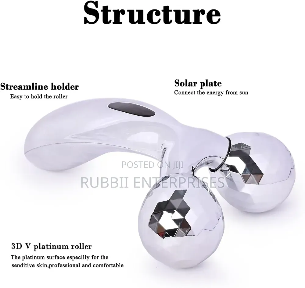 3D Manual Solar Powered Face Body Roller Massager