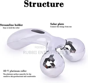 3D Manual Solar Powered Face Body Roller Massager
