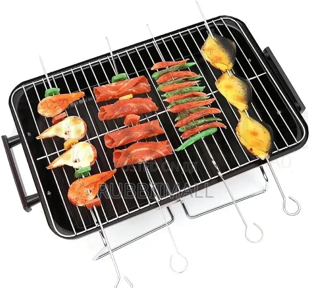 Portable Red-and-Black Briefcase-Style Charcoal Barbecue Grill