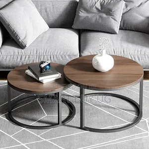 Nesting Center Tables Set - Glass Coffee Table - Round Coffee Table