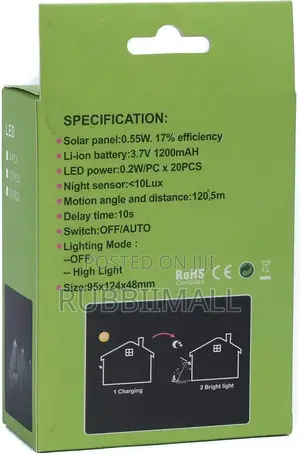 Solar Powered LED Wall Light