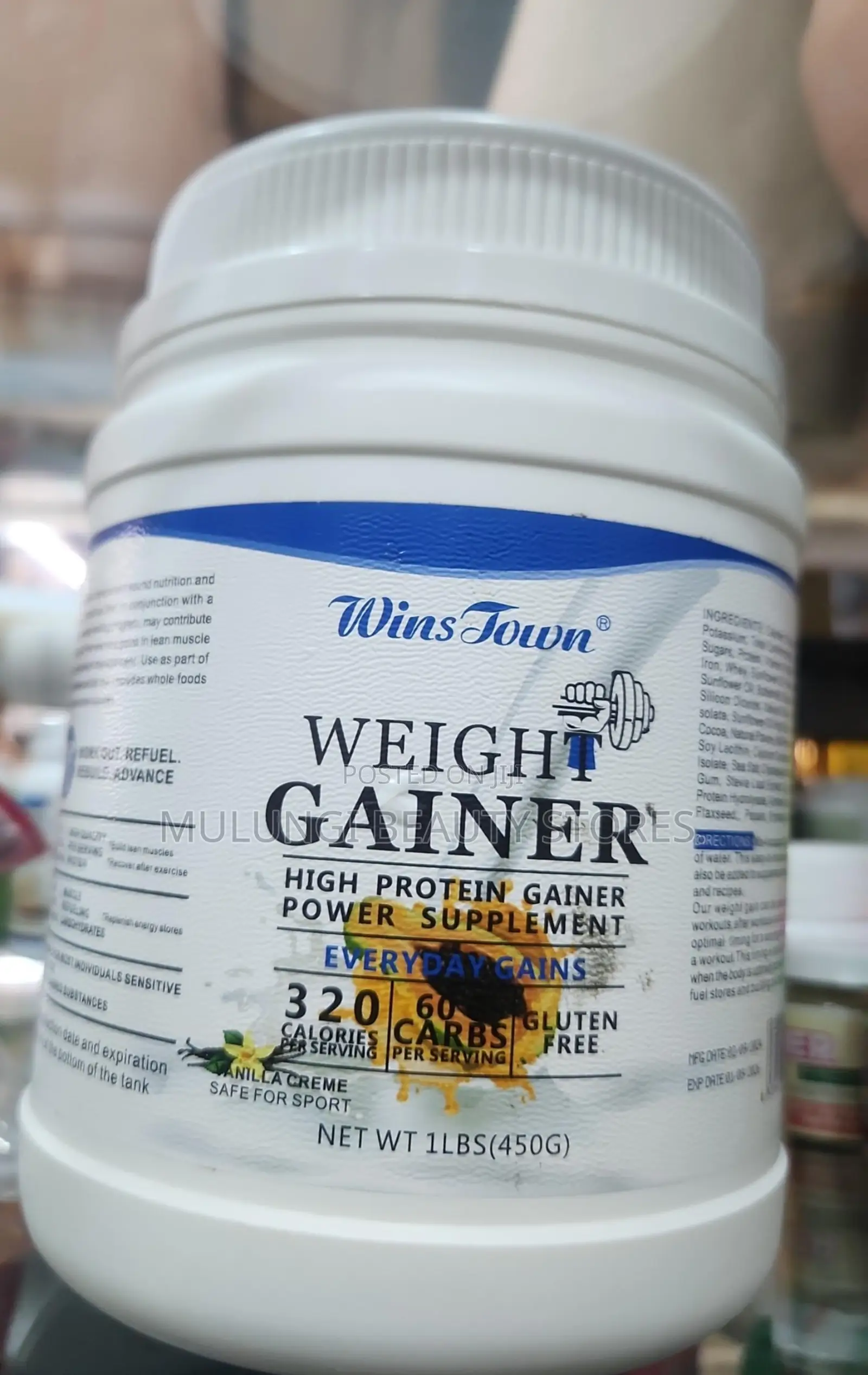 Weight Gainer High Protein Power Supplement (450g) in a Vanilla Creme