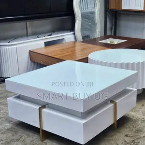 Brand New Glass Coffee Table - White - 80cm - Kampala