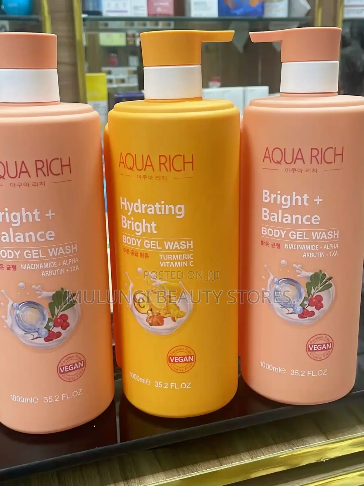 Aqua Rich Body Gel Wash Bottles in 1000ml Sizes