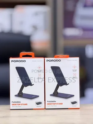 Porodo Foldable Desktop Phone Stand With Anti-Slip Base, 360° Rotation