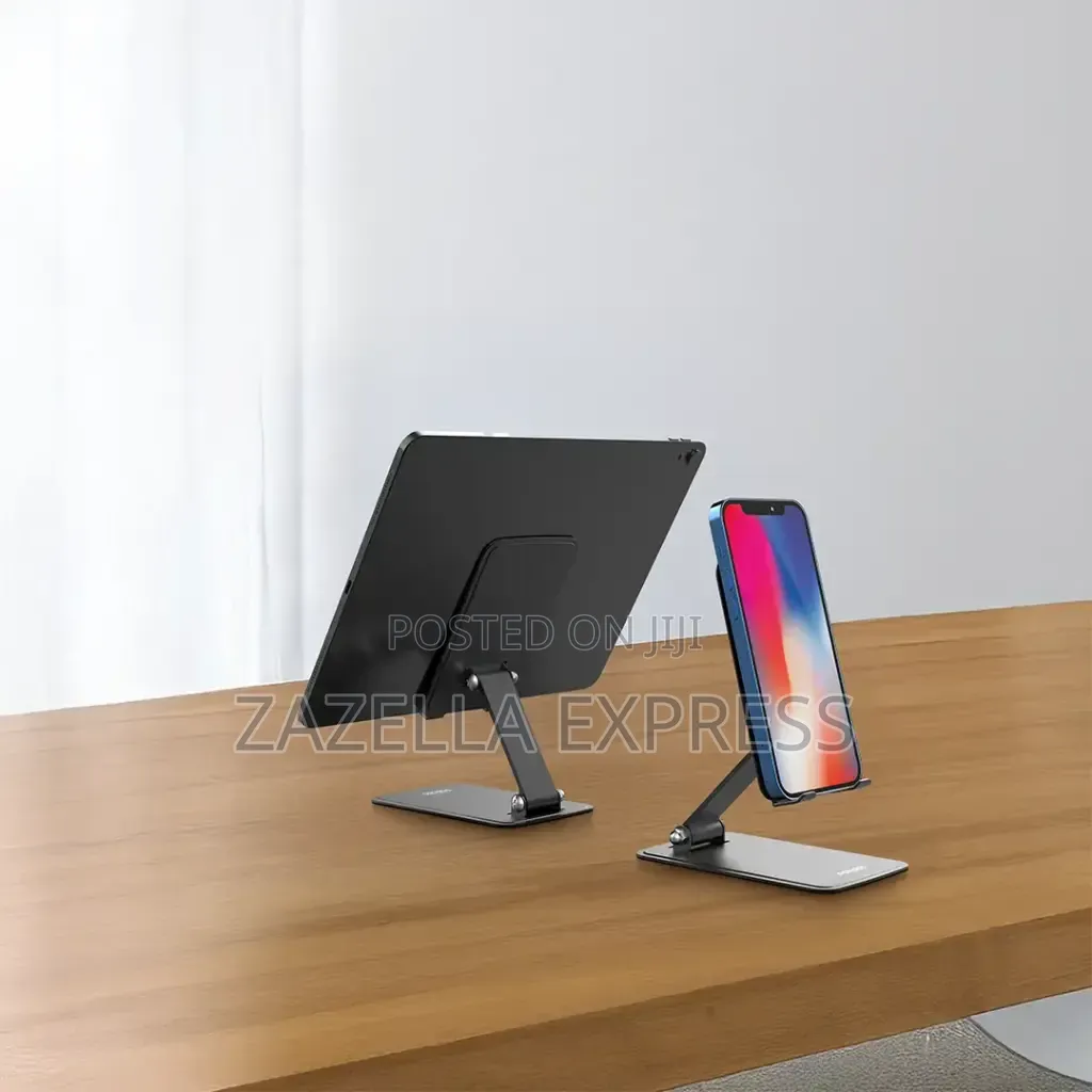 Porodo Foldable Desktop Phone Stand With Anti-Slip Base, 360° Rotation