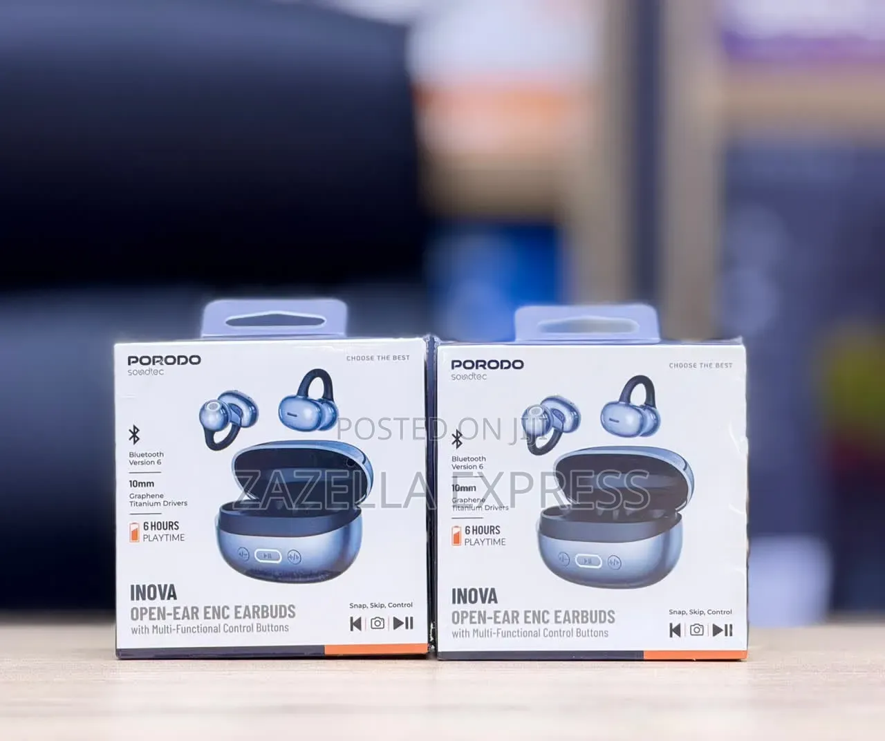 Porodo Soundtec Inova Open-Ear Clip on ENC Earbuds