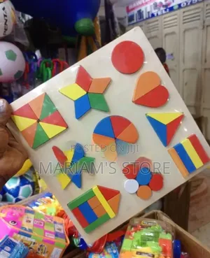 10-in-1 Wooden Geometric Shape Sorting and Pattern Puzzle Board