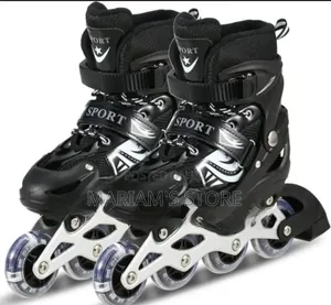 Black Adjustable Children's Inline Roller Skates