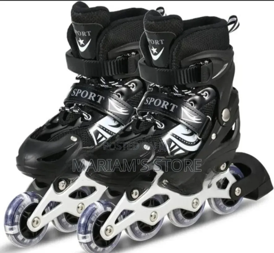 Black Adjustable Children's Inline Roller Skates