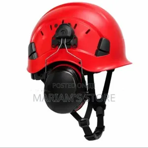 Industrial Safety Helmet With Attached Earmuffs