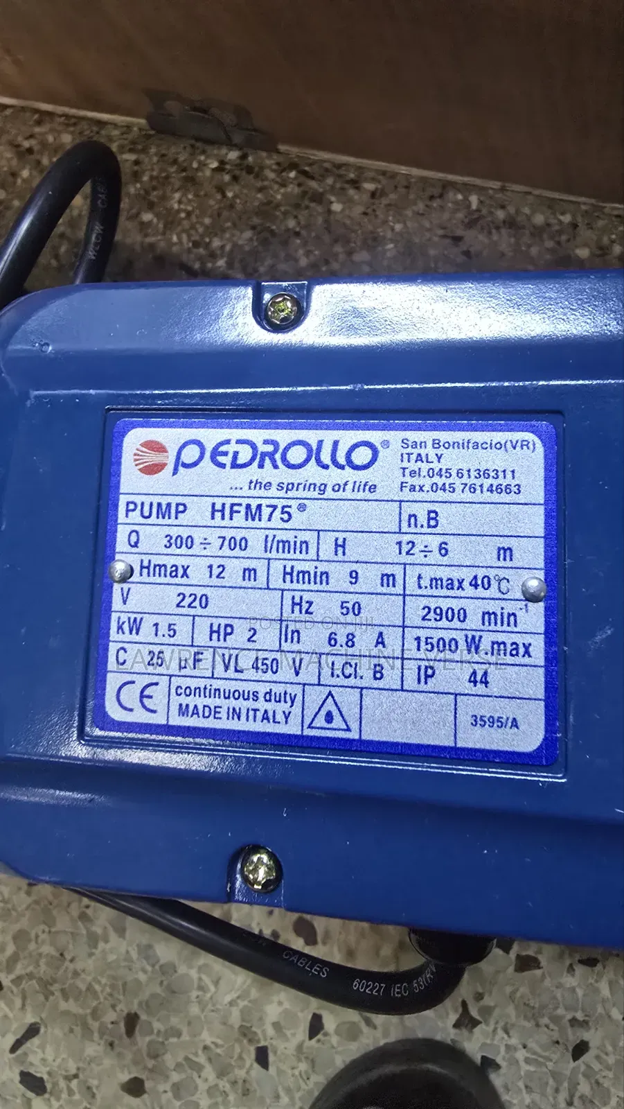 Surface Pump 2HP Pedrolla 1.5Kw