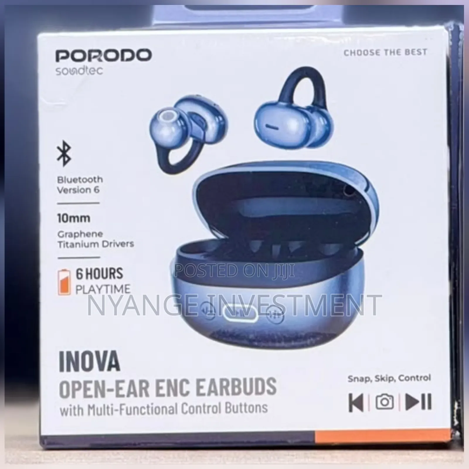 Porodo Soundtec Inova Open-Ear Clip on ENC Earbuds
