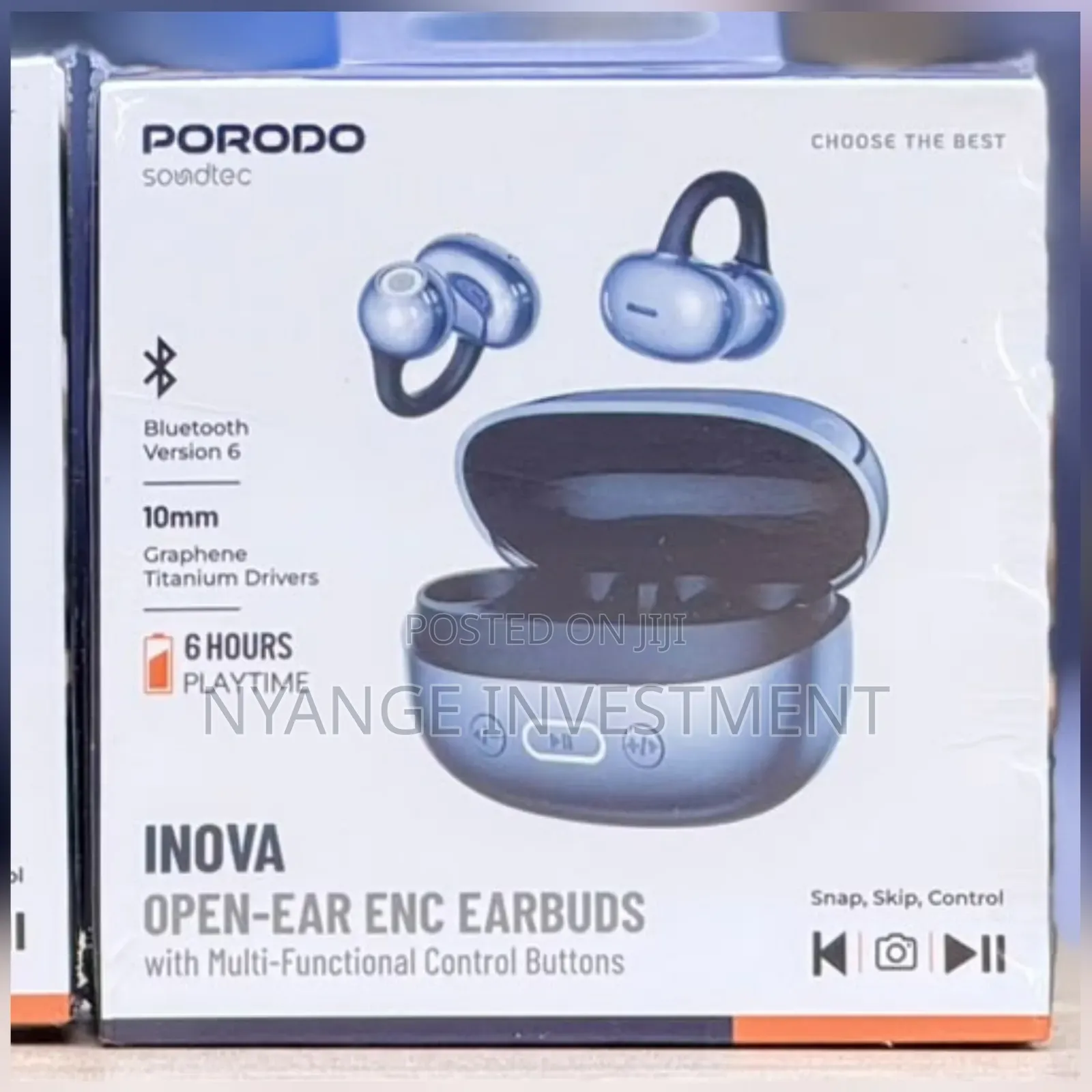 Porodo Soundtec Inova Open-Ear Clip on ENC Earbuds