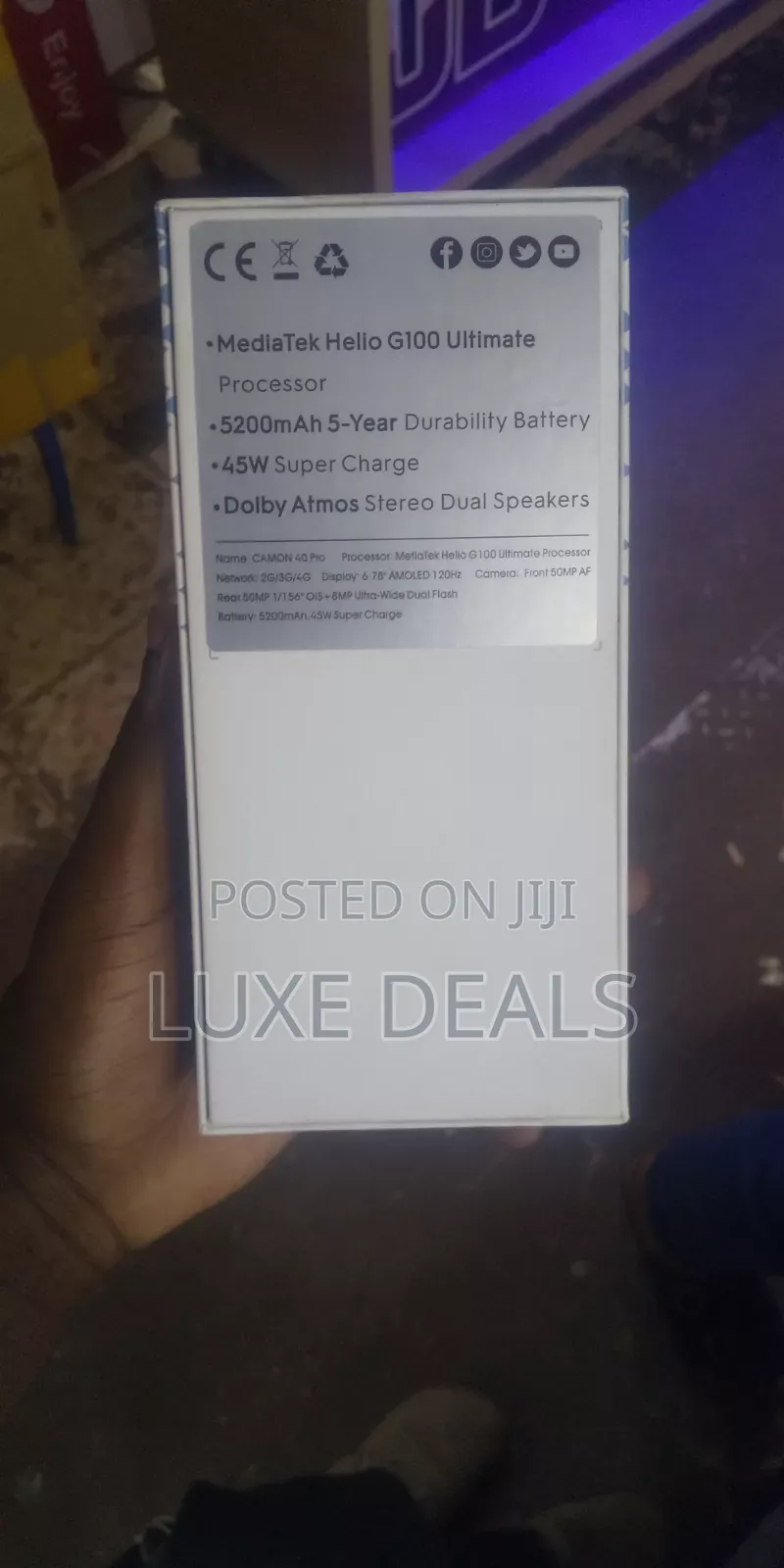 New Tecno Camon 40 Pro 5G 256 GB Gray
