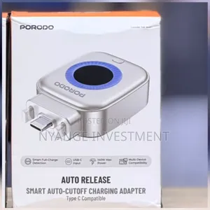 Porodo Auto Release Smart Auto Cutoff Charging Adapter,