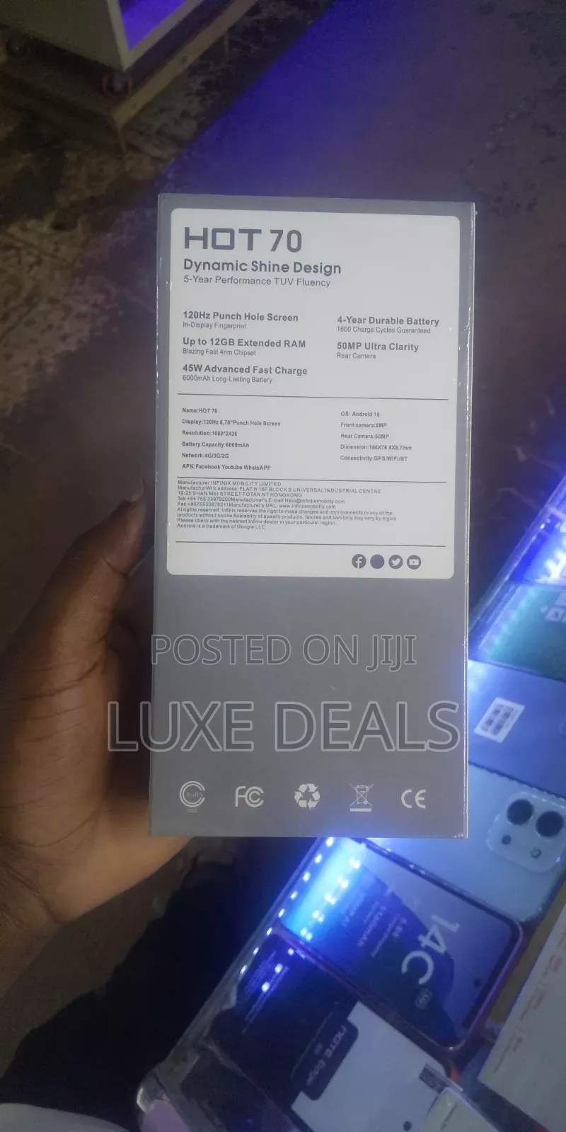 New Infinix Hot 70 256 GB Silver