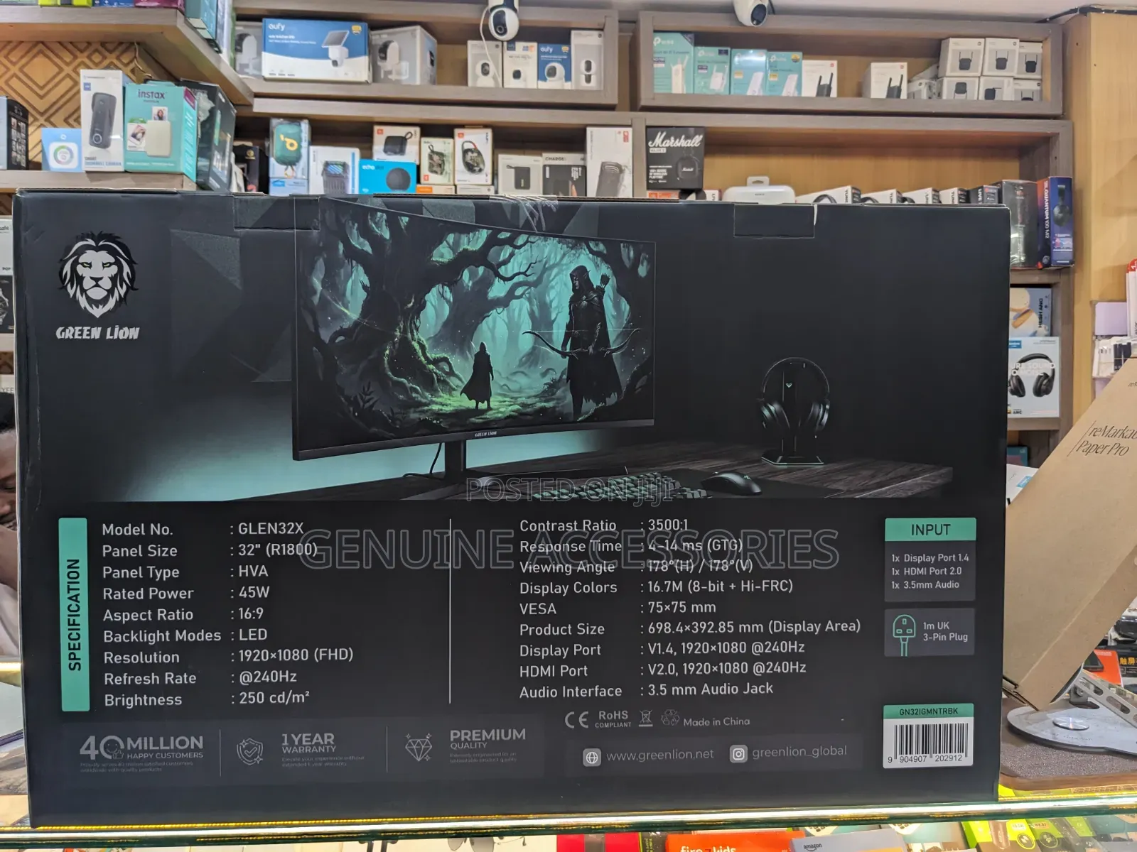 Green Lion Phantom 32inch Curved Gaming Monitor With RGB Lights
