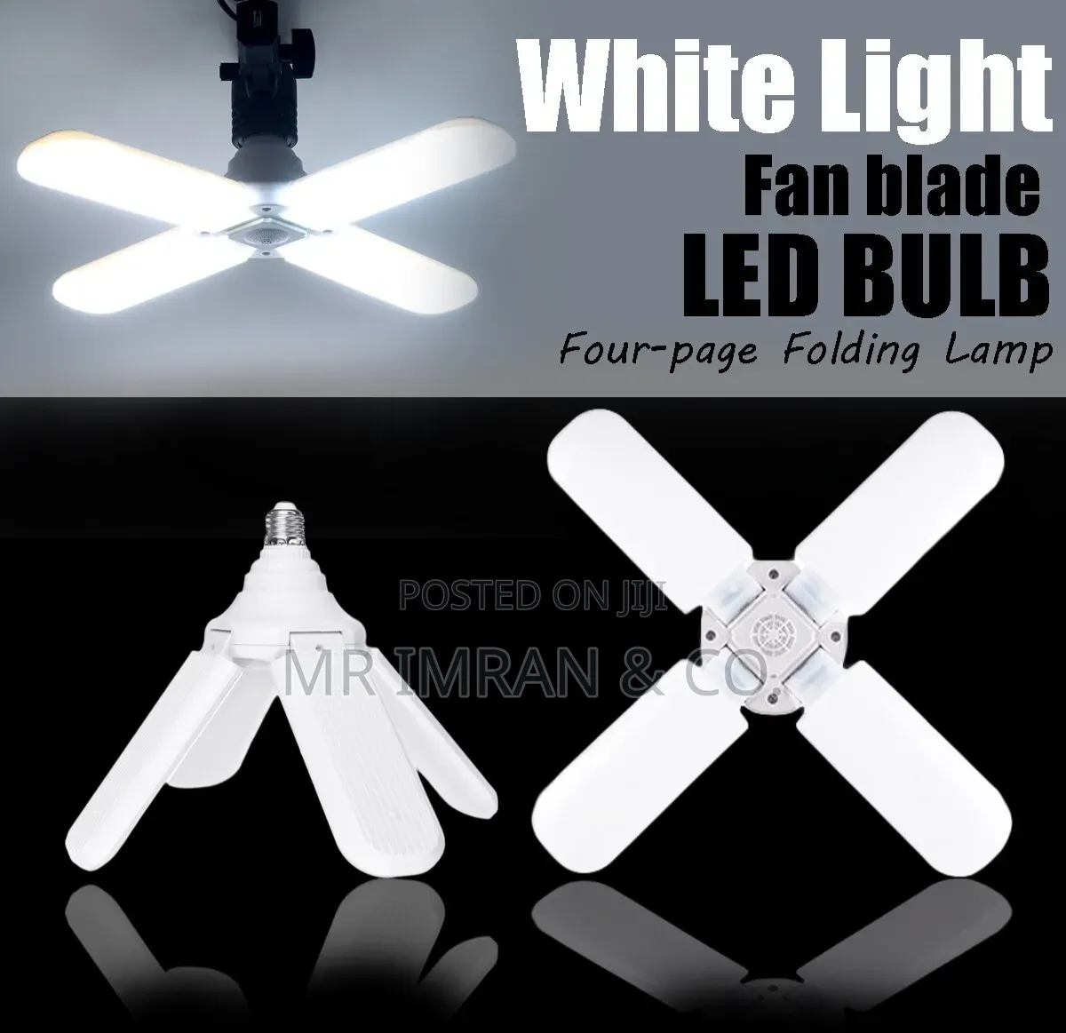 4-Blade Foldable Fan-Shaped LED Light Bulb