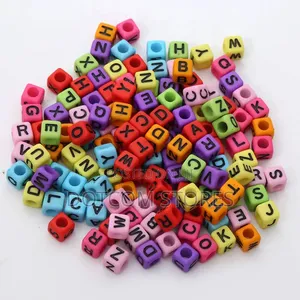 1pack of 6mm Cube Acrylic Alphabet Beads