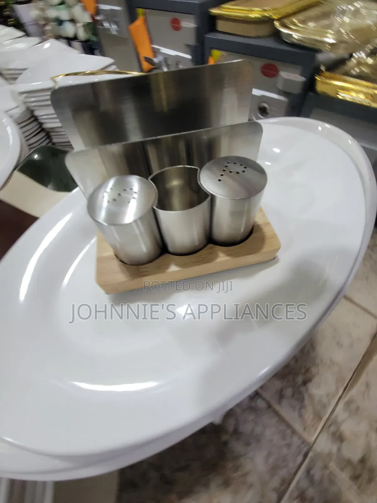 Stainless Steel Restaurant Table Condiment & Napkin Holder Set