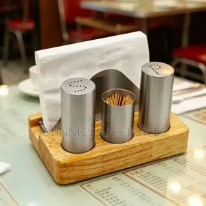 Stainless Steel Restaurant Table Condiment & Napkin Holder Set