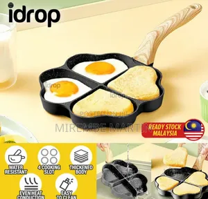 Black 4-Cup Heart-Shaped Nonstick Frying Pan