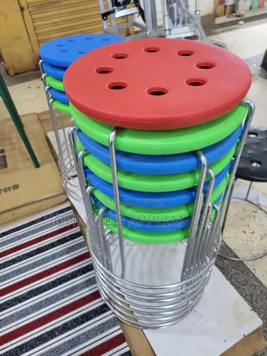 Round Plastic Seat Metal Stool