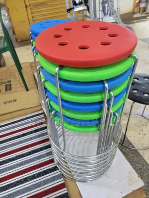 Round Plastic Seat Metal Stool