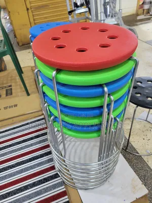 Round Plastic Seat Metal Stool