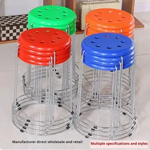 Round Plastic Seat Metal Stool