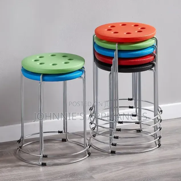 Round Plastic Seat Metal Stool
