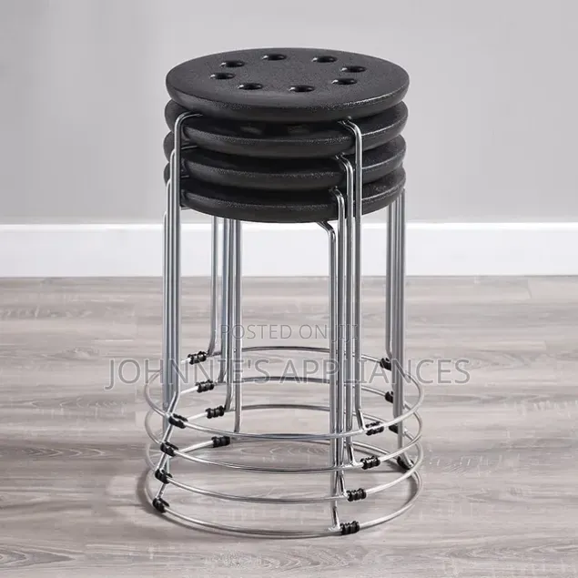 Round Plastic Seat Metal Stool