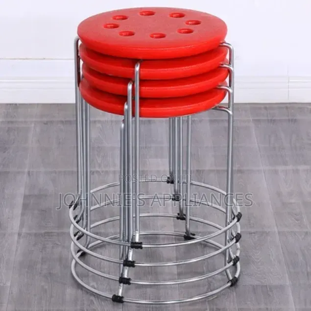 Round Plastic Seat Metal Stool