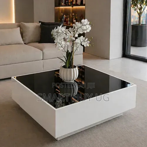 Brand New Glass Center Tables - White - 80cm - Kampala