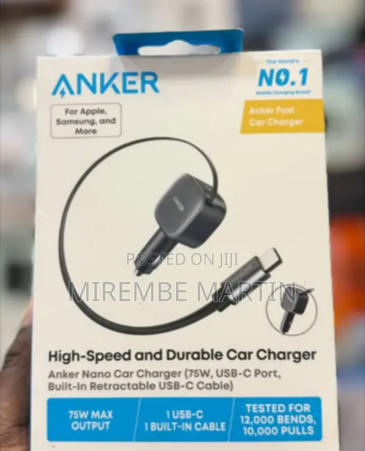 Anker Nano Car Charger (75W, USB-C Port, Built-In