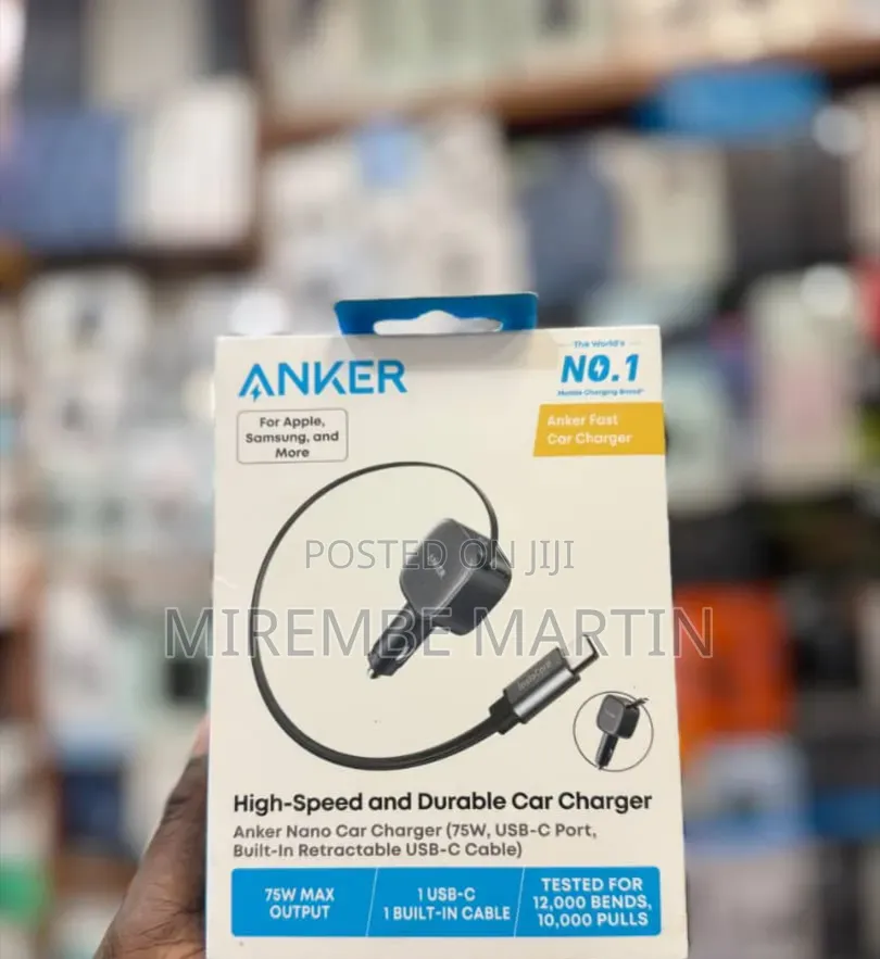Anker Nano Car Charger (75W, USB-C Port, Built-In
