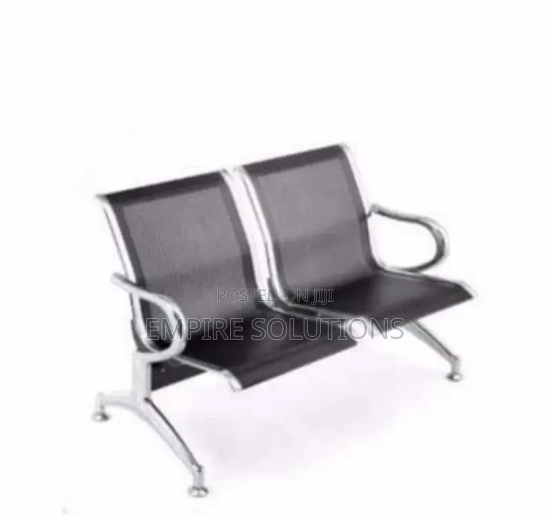 2 Seater Alluminium Waiting Chair Black
